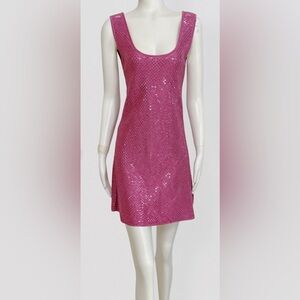 Rare vintage Armani pink knit mini dress